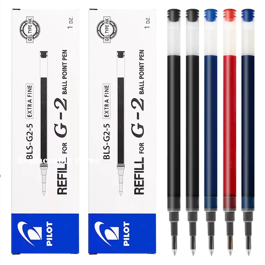 PILOT Gelstift-Nachfüllungen BLS-G2 Set, 12 Stück Ersatzminen für G2/G6, schwarz, 0,5 mm - Bild 3