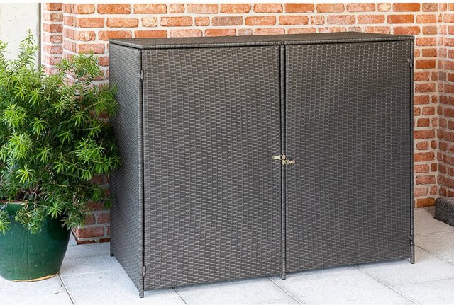 Merxx Mülltonnenbox für 2 Tonnen, Grau, B/T/H: 75,5 x 153 x 120,5 cm - Bild 1