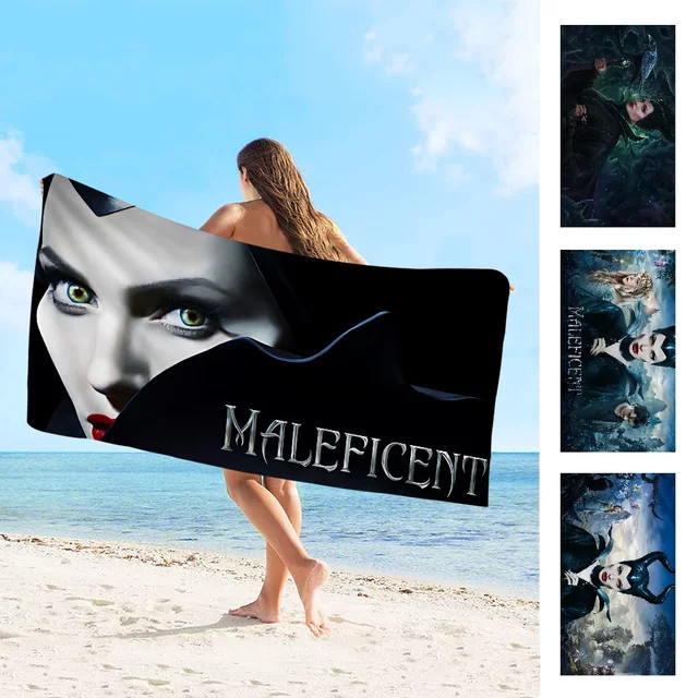 Amine M-Maleficent Mikrofaser-Strandtuch, saugfähiges und weiches Handtuch für Strand, Yoga und Sport - Bild 1