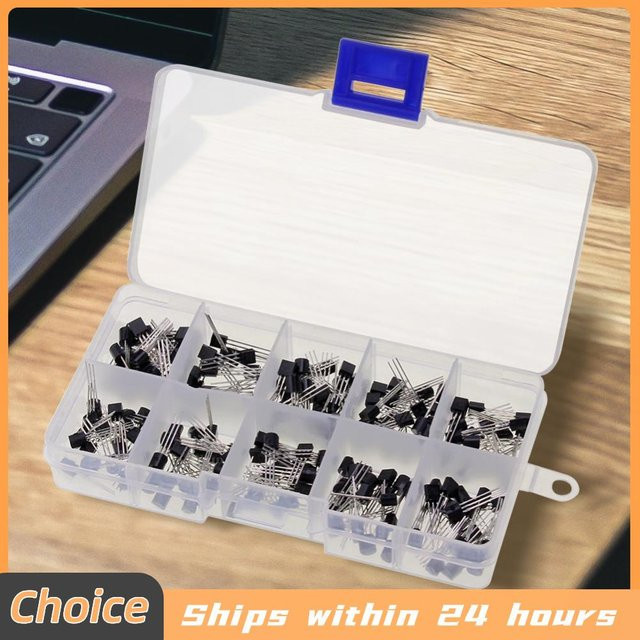 ALLOET Transistor-Sortiment 200 Stück in Schwarz, TO-92 PNP NPN, verschiedene Werte wie BC327 BC337 2N2222 2N2907 2N3904 2N3906 S8050 S8550 A1015 C1815 - Bild 1