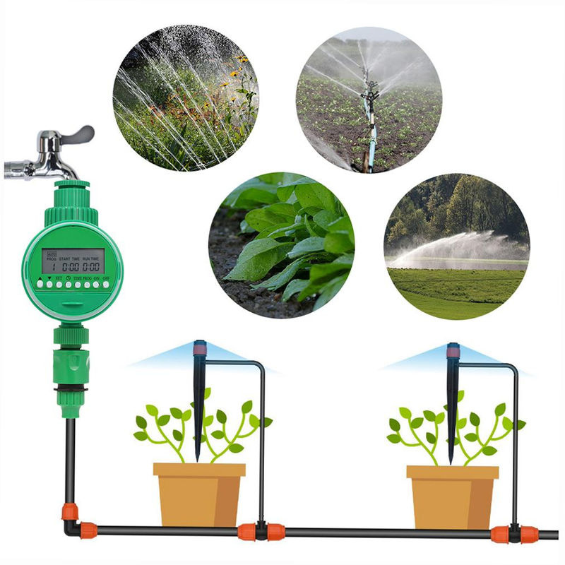 TOMTOP JMS Programmierbarer Schlauch-Wasserhahn mit LCD-Bildschirm und Timer, Grün, 3/4 Zoll und 1/2 Zoll Anschluss - Bild 3
