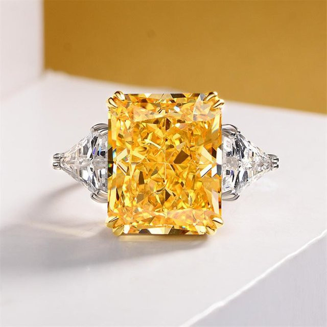 Ring, Silberfarbe, Rosa Gelber Zirkonia, Damen - Bild 1