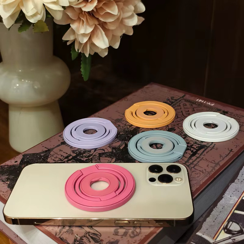 QGhappy Magnetische Handyhalterung für MagSafe mit 360 Grad Drehung, Starker Magnet-Fingerring und Klappständer in Gelb, kompatibel mit iPhone 17 16 Pro und iOS - Bild 4