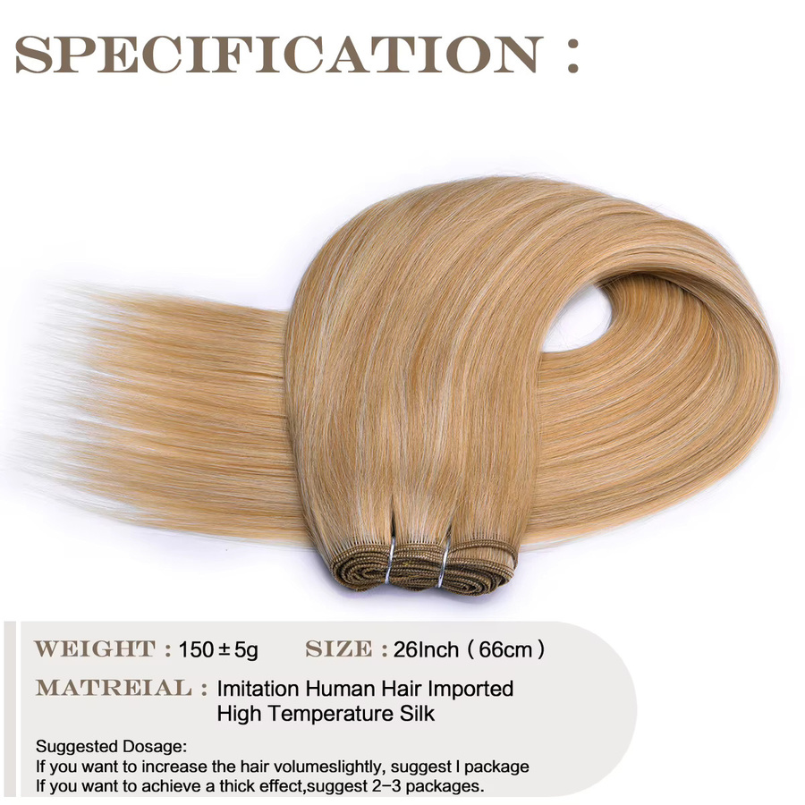 BUDABUDABUDA Haarverlängerung, synthetische Fasern, glatt, 26 Zoll, Unisex - Bild 2