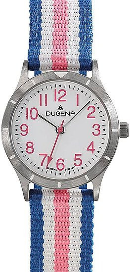 Dugena Kinderuhr, Analoguhr, Quarz, Titan, 26 mm, Textil/NATO, Weiß - Bild 1