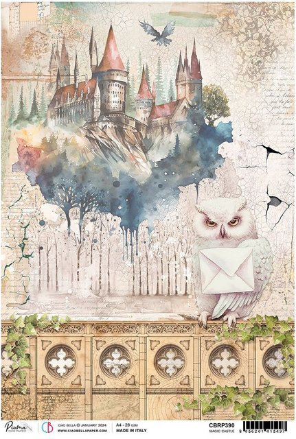 Motiv-Strohseide Ciao Bella Wizard Academy - Magic Castle in Braun und Multicolour aus Papier - Bild 1