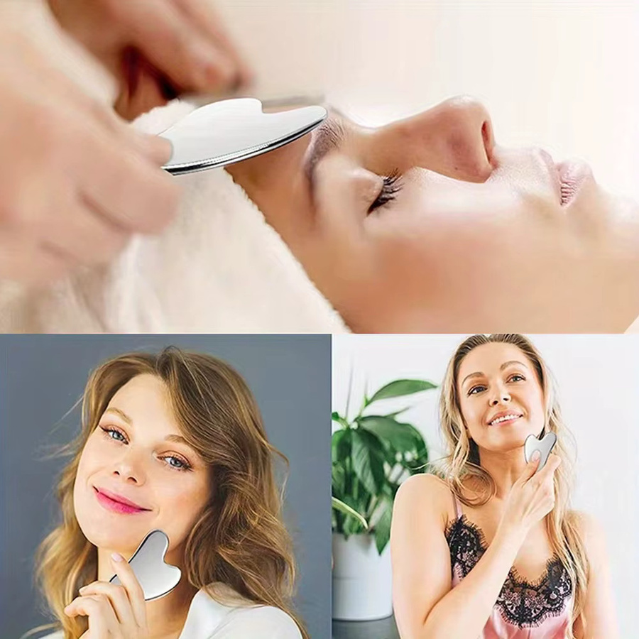 SUOJI Gua Sha Gesichtsmassagegerät aus Edelstahl, Unisex - Bild 3