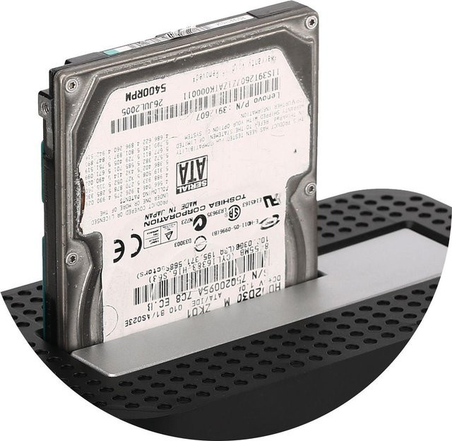LOGON LHC030 SATA HDD und SSD externes Gehäuse mit USB 2.0 Type-B in Schwarz und Silber - Bild 1