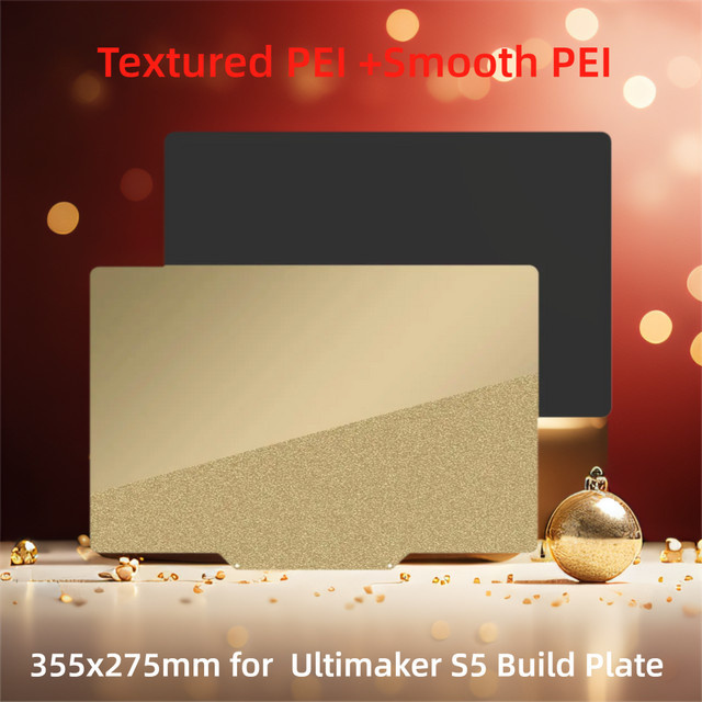 Ultimaker S5/S5 Pro Doppelseitige PEI Bauplatte mit strukturierter und glatter Oberfläche, Flexible Stahl-Magnetplatte, B/T: 35,5 x 27,5 cm - Bild 1