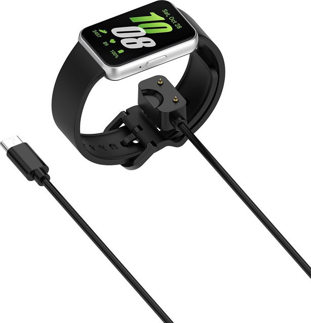 iHZCPRO USB-C Ladekabel für Samsung Galaxy Fit 3 SM-R390 in Schwarz, 100 cm - Bild 1