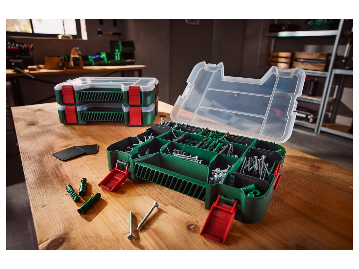 PARKSIDE Interlock-Organizer 3er-Set aus Kunststoff in Grün und Rot, B/T/H: 23,5 x 19,8 x 17,0 cm - Bild 2