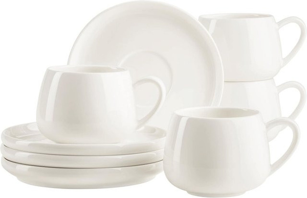 Mäser Kaffeetassen Set Taya aus Porzellan in Weiß