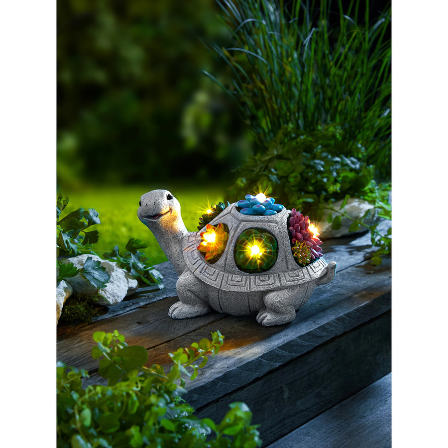 Solar-LED-Dekofigur Schildkröte Marie von viva domo in Grau und Multicolour - Bild 3