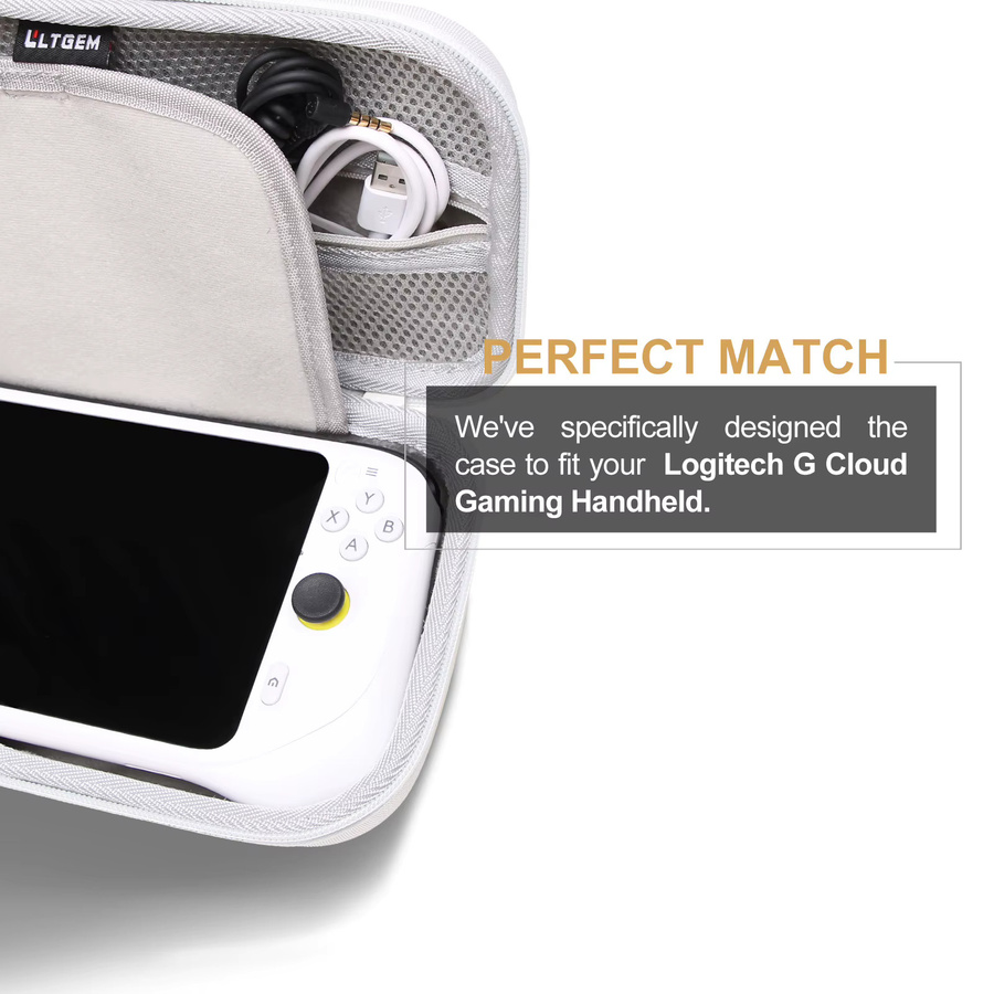 LTGEM Eva Hard Case Aufbewahrungstasche für Logitech G Cloud Handheld-Spielekonsole, Weiß - Bild 2