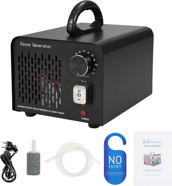 TOMTOP JMS 2-in-1 Ozongenerator mit Luft- und Wassermodus, 10.000 mg/h O3 Ozonmaschine und Ionisator, Luftreiniger, Schwarz - Bild 1