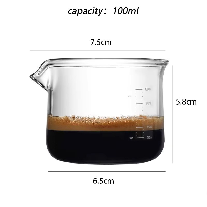 YWDL Espresso-Messbecher aus Glas mit Skala, transparent, 100 ml - Bild 6