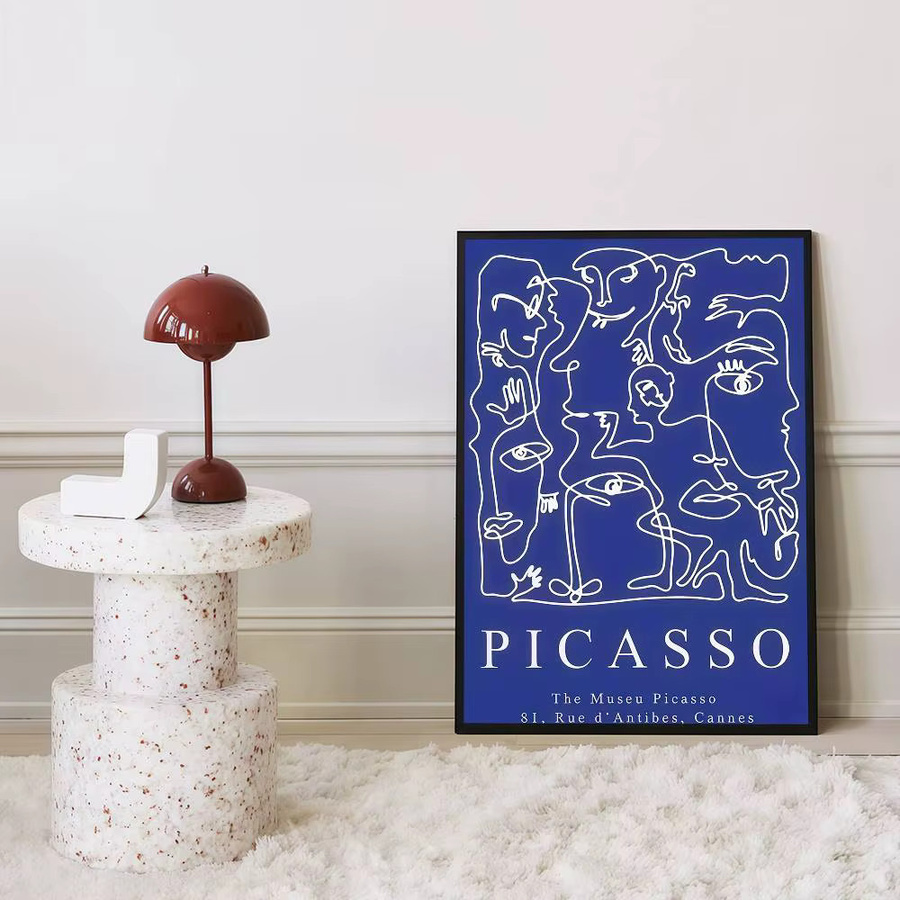 Abstraktes Filmplakat Moetch in Blau als Wandkunst für dein Nordic Home Decor aus Papier - Bild 6