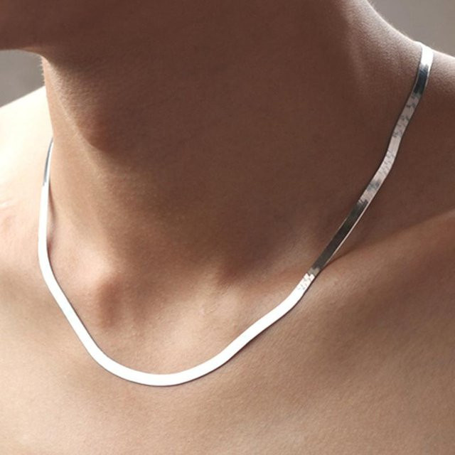 Halskette 925 Silber, Schlangenkette, 50 cm, Unisex - Bild 1