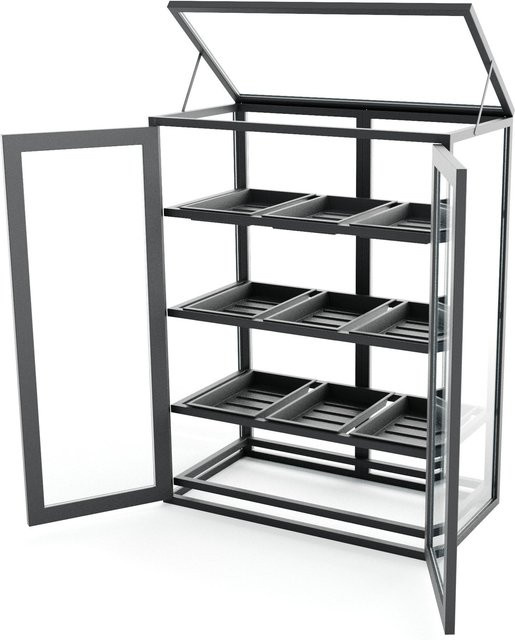 OUTFLEXX Flora Balkon-Gewächshaus aus Aluminium in Silber/Grau, B/T/H: 40 x 80 x 100 cm - Bild 1