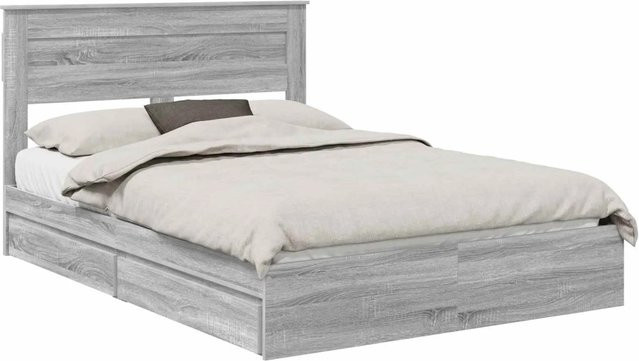 vidaXL Stauraumbett mit Schubladen in Grau Sonoma, B/T/H: 160 x 200 x 163 cm - Bild 1