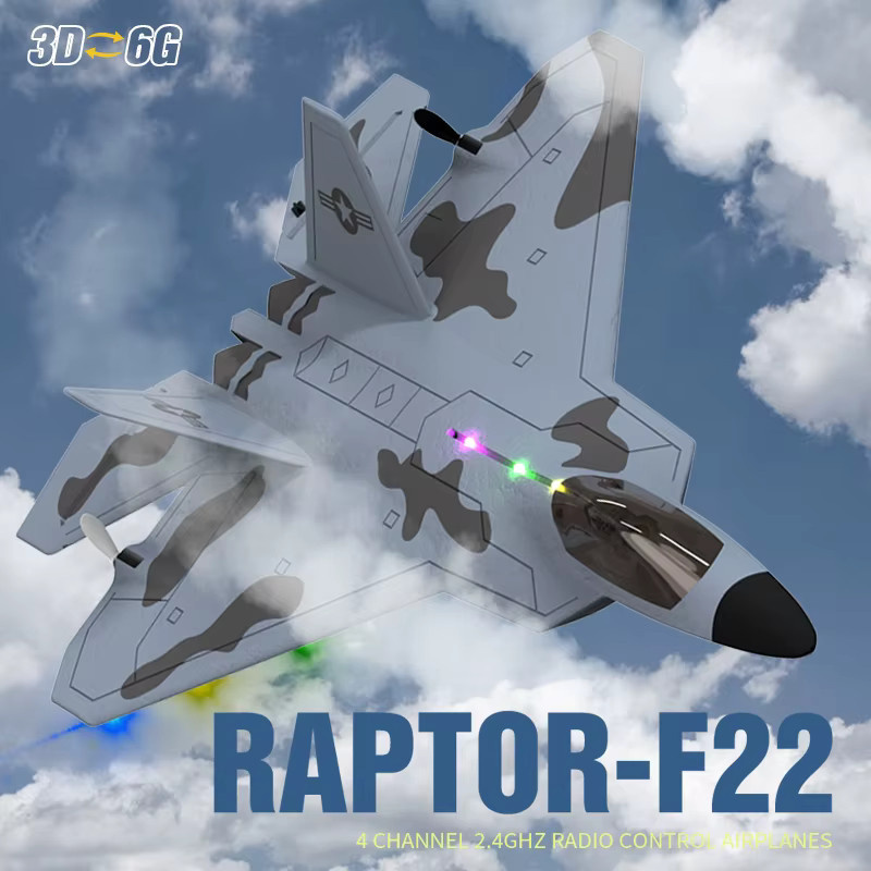 WLtoys F22 Raptor F22 Kampfflugzeug, RC Flugzeug, mit LED Licht und Gyroskop - Bild 2
