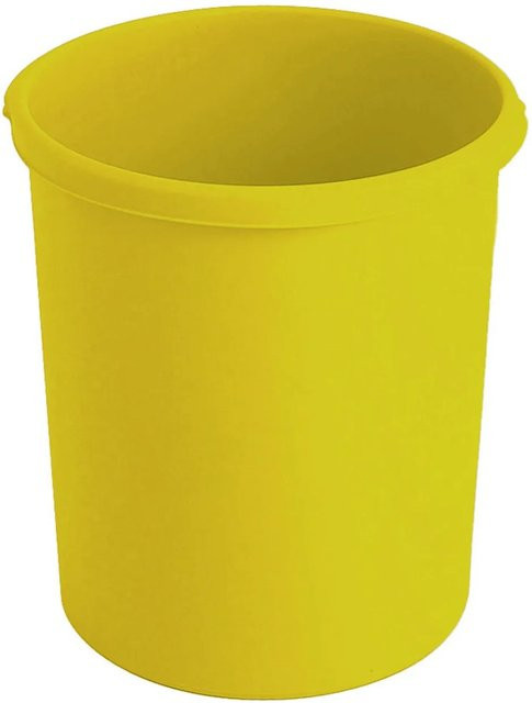 PROREGAL Klassischer Runder Papierkorb aus Kunststoff in Gelb, Volumen: 30 Liter, H x Ø: 41 x 37,5 cm - Bild 1