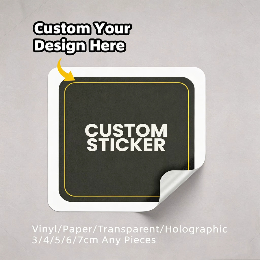 Personalisierte Vinyl-Aufkleber mit individuellem Logo oder Text, wasserfeste selbstklebende Etiketten in Schwarz - Bild 1