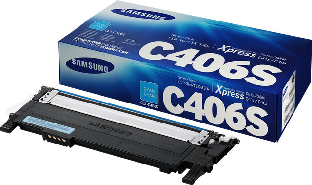 Samsung CLT-C406S Original Cyan Tonerpatrone für Laserdrucker - Bild 1