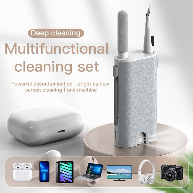 5-in-1 Computer Reinigungsset für Kamera, Telefon, Tablet, Laptop und Bildschirm inklusive Reinigungsbürste und Stift für Airpods - Bild 1