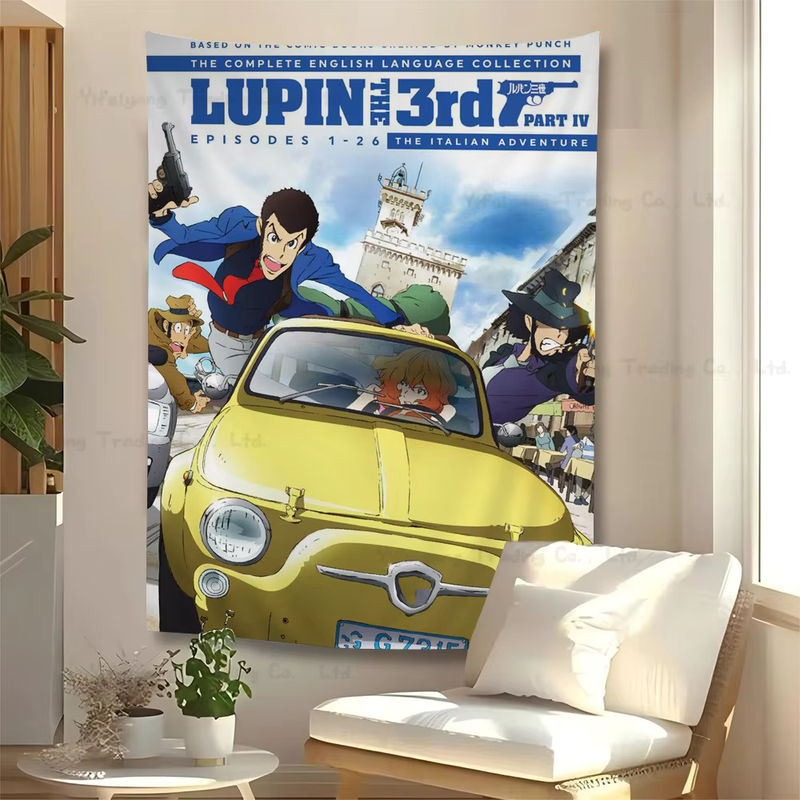 Lupin III Comics Diagramm Wandteppich im Science Fiction und Hippie Stil für deine Zimmerdekoration - Bild 4