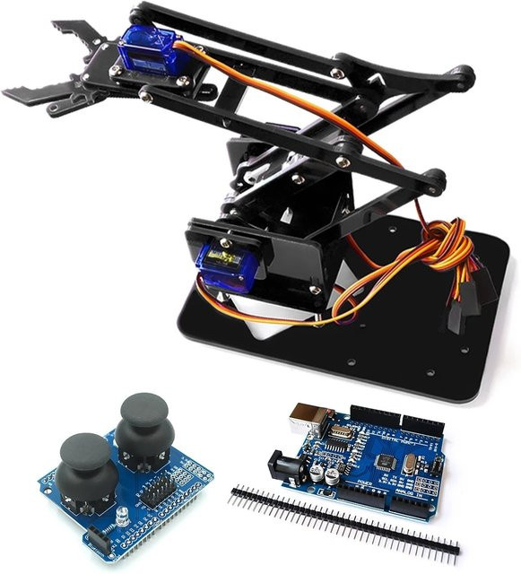 BinHex SG90 4 DOF Zerlegbarer Acryl-Mechanischer Roboter-Manipulator Greifer, DIY-Kit - Bild 1