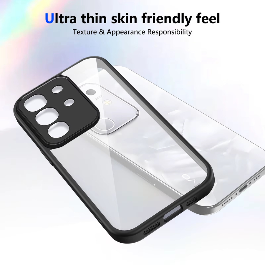 Silikon Handyhülle für Vivo Y29 4G, Vivo T4x und Vivo IQOO Z10x mit Luftpolster-Stoßfänger und matter Rückseite in Transparent oder Schwarz - Bild 2