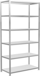Schulte Grundregal Steckregal MULTIplus250 mit 6 Fachböden und Kreuzstrebe, Farbe: Lichtgrau, B/T/H: 250 x 130 x 60 cm - Bild 1