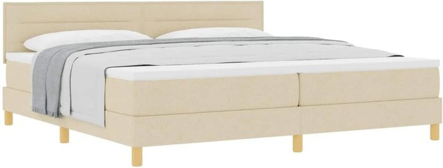 vidaXL Boxspringbett mit Matratze Hybrid-Design in Beige, B/T: 200 x 200 cm - Bild 1