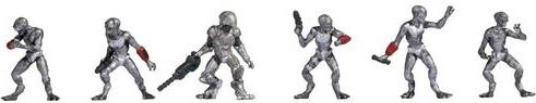 NOCH H0 Aliens Figur 15812 Bemalt Stehend in Grün und Silber - Bild 1