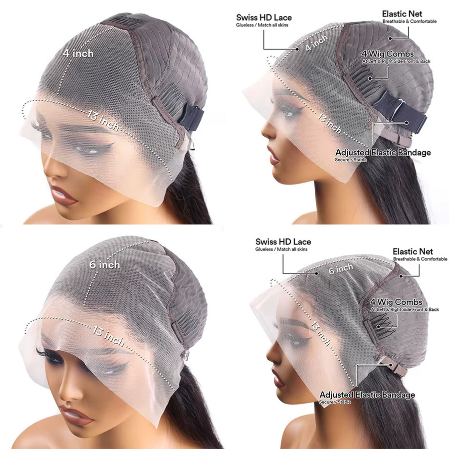 SoGreat Echthaar-Perücke, gewellt, schokoladenbraun, 30 Zoll, HD-Lace-Frontal - Bild 6