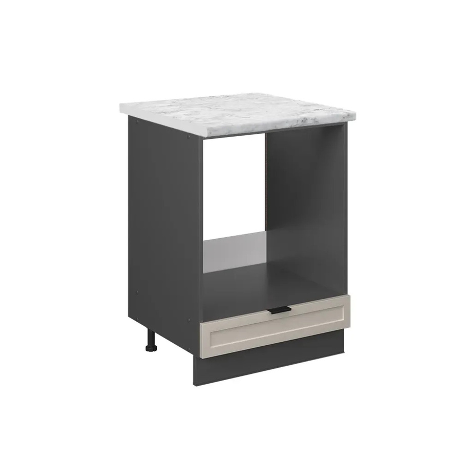 Vicco Herdumbauschrank Fame-Line in GrauBeige und Anthrazit mit Marmor-Optik, Breite: 60 cm - Bild 2