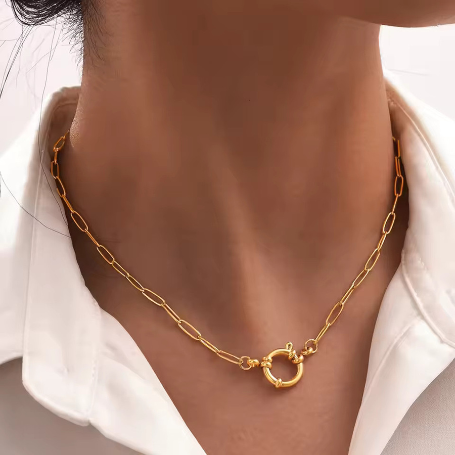 LUXUKISSKIDS Halskette, Seemannsknoten, Paperclip-Gliederkette, Edelstahl, goldfarben, Damen - Bild 3