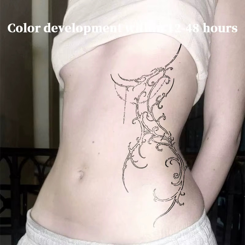 Temporäre Tattoos Gothic Kräuter-Saft-Sticker mit Dornenranken, Erwachsene - Bild 2