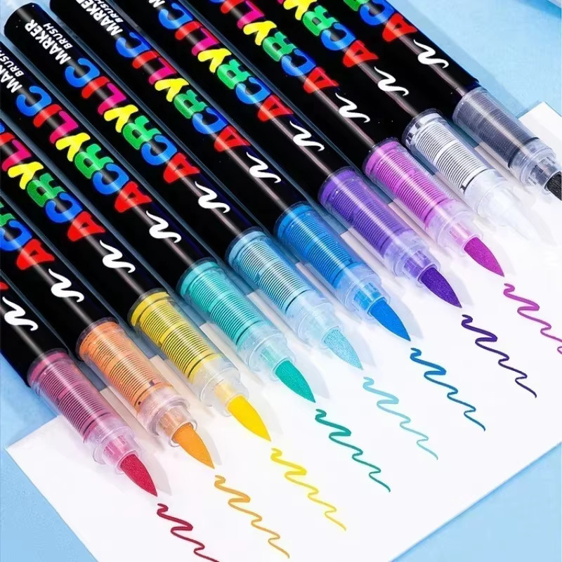 GUANGNA Acryl-Marker Set mit Pinselspitze in Multicolour für Felsmalerei, Keramik und Kunstbedarf - Bild 4