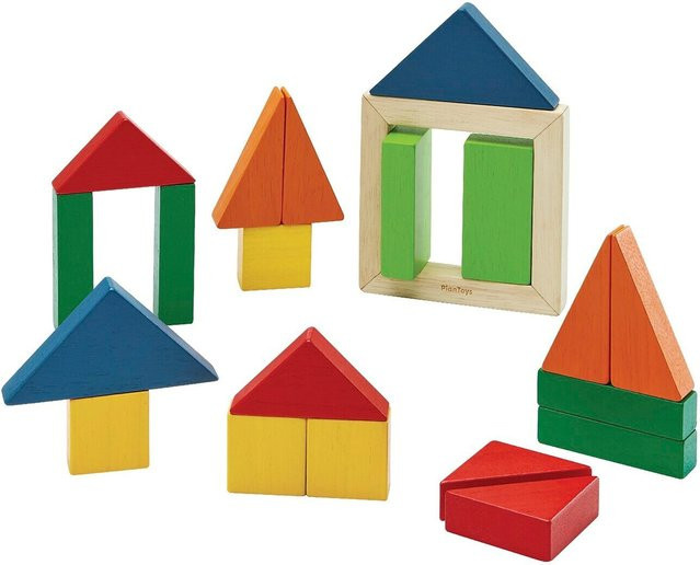 Plantoys Geo Blöcke Unit Link, Inter Link, Holz, Bunt / Mehrfarbig, ab 2 Jahre - Bild 1