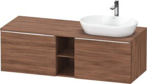 Duravit Waschtischunterschrank D-Neo in Nussbaum Natur mit Chrom-Details, B/T: 140 x 55 cm - Bild 1