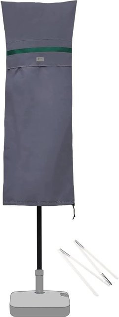 Sekey Wasserdichte Schutzhülle aus Polyester für Doppelsonnenschirme und Gartenschirme, Dunkelgrau - Bild 1