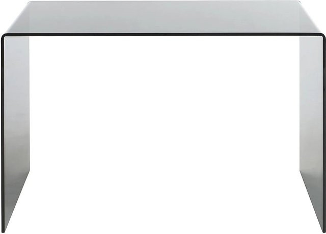 Schreibtisch Elstron aus Sicherheitsglas in Transparent und Schwarz, Breite: 120 cm - Bild 1