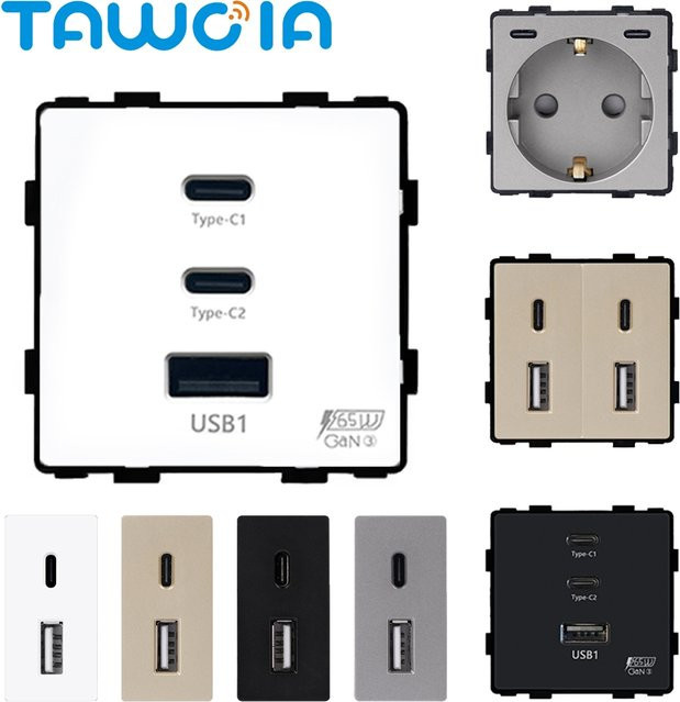 TAWOIA 65W PD Schnelllademodul mit USB Typ-C 20W Wandladegerät für TAWOIA Rahmen - Bild 1