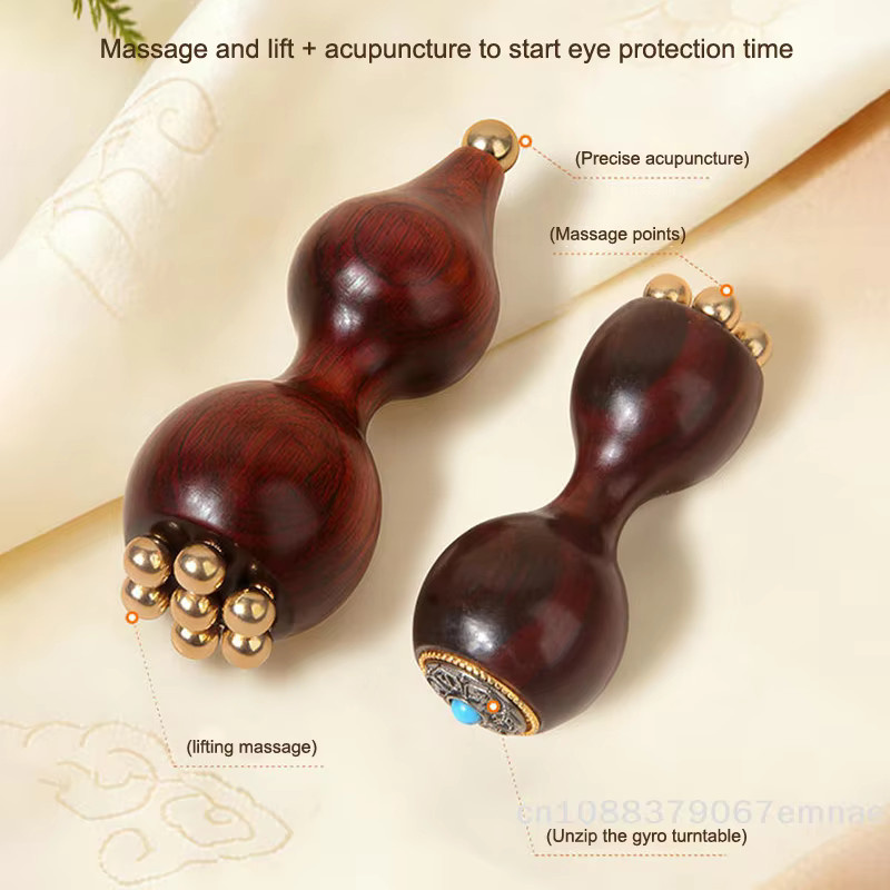 ZYAS Gua-Sha-Tool aus Messing und Rosenholz für Augen und Gesicht - Bild 3