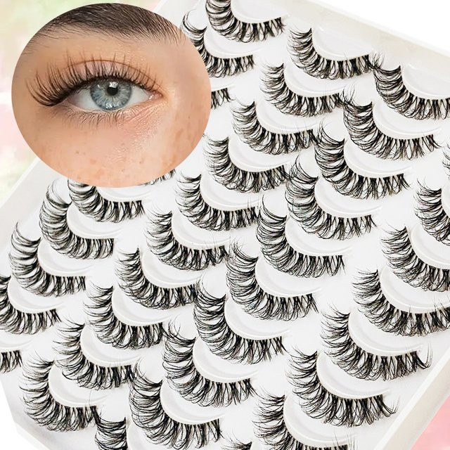 LIMEIKAI Wimpern, 20 Paar, Transparent, D-Curl, 6-15 mm, Unisex - Bild 1