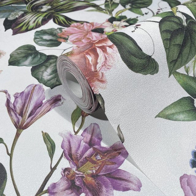 Marburg Vliestapete Flora 3 mit floralem Art-Nouveau-Muster in Weiß-Grün - Bild 1
