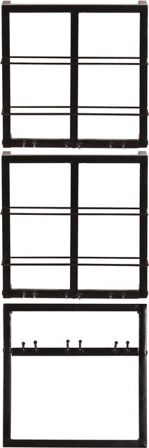 TPFLiving Weinregal-Set 3-teilig aus Metall in mattem Antikschwarz im Industrial Design zur Wandmontage - Bild 1