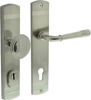Intersteel Schutzbeschlag Helena Kernziehschutz PZ 92 mm Griff Drücker in Silber - Bild 1